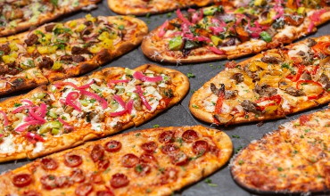 A selection of flatbreads with various toppings